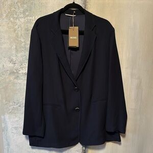 BOSS Navy Stretch Jersey Fitted Blazer IT 50 NEW